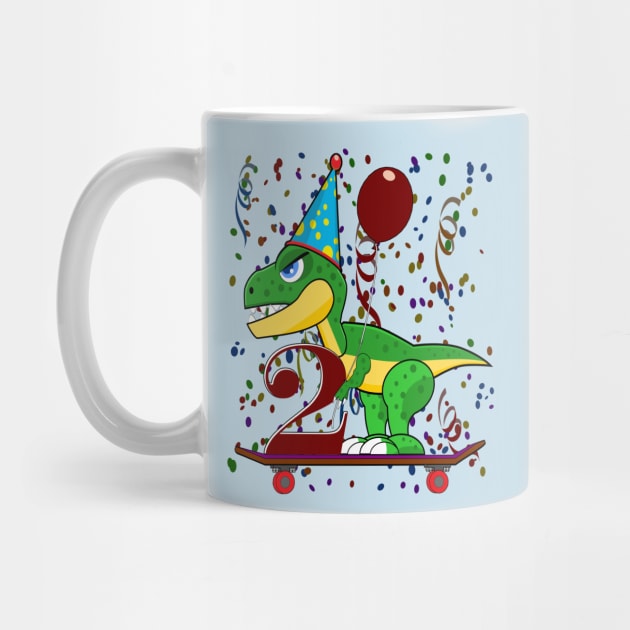 Kids Two 2 Years Old Dinosaur Birthday by Mindseye222